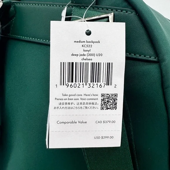 Kate Spade Chelsea Medium Backpack Green/Gold (NWT) - Picture 11 of 11